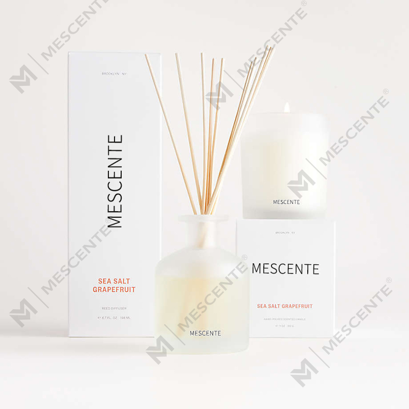 مجموعه هدایایی پخش کننده عطر نی با رنگ بنفش برچسب خصوصی لوکس M&Scent با جعبه