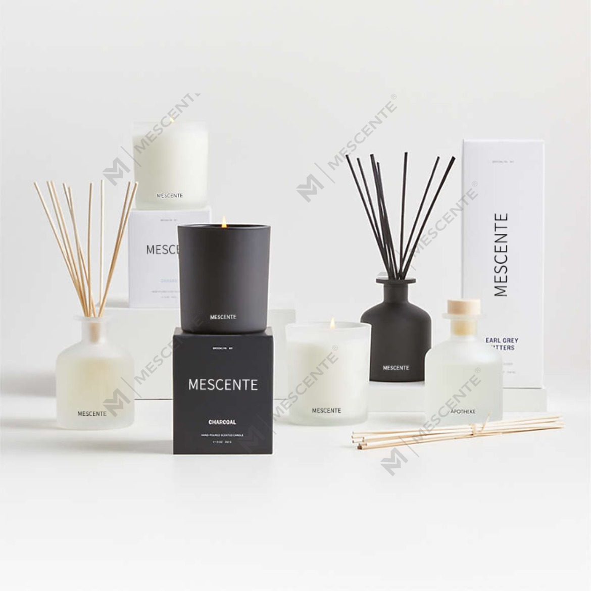 مجموعه هدایایی پخش کننده عطر نی با رنگ بنفش برچسب خصوصی لوکس M&Scent با جعبه