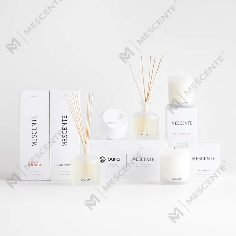 مجموعه هدایایی پخش کننده عطر نی با رنگ بنفش برچسب خصوصی لوکس M&Scent با جعبه