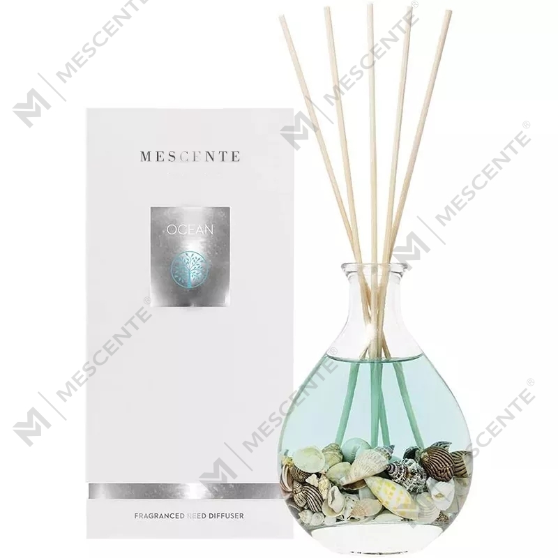 M&Scent به صورت عمده فروشی برچسب خصوصی بطری شیشه ای چوب حصیری ست پخش کننده نی با درپوش