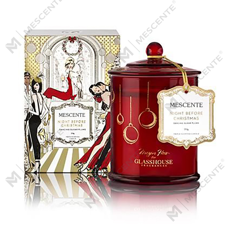 M&Scent عمده فروشی لوکس لیبل خصوصی سفارشی کریسمس شمع سویا معطر با درب شیشه ای